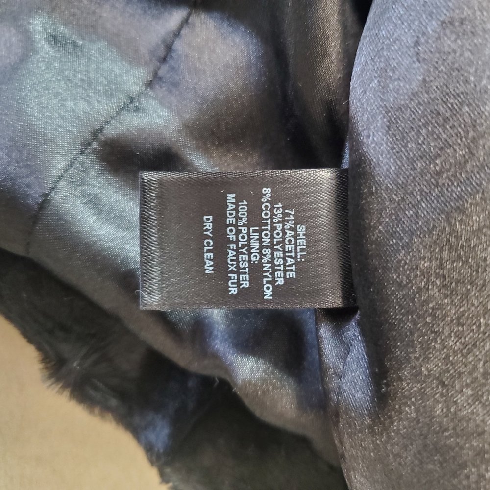 White House Black Market Shiny Black Teddy Jacket - Picture 8 of 8